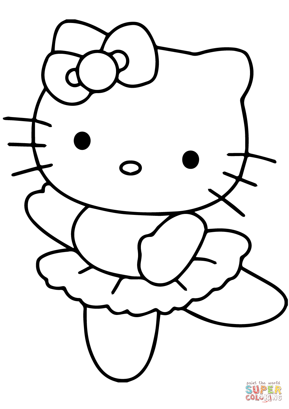 Hello kitty ballerina coloring page free printable coloring pages