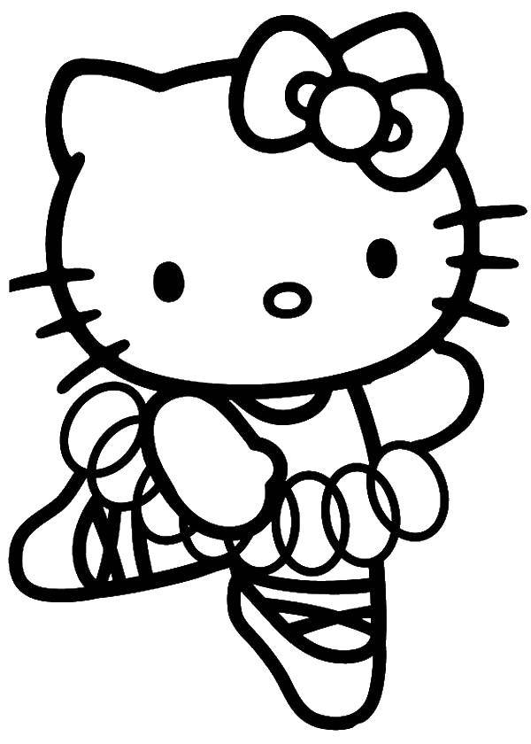 Online coloring pages coloring hello kitty in tutu coloring