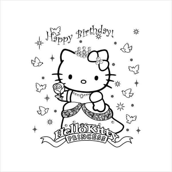 Happy birthday coloring pages