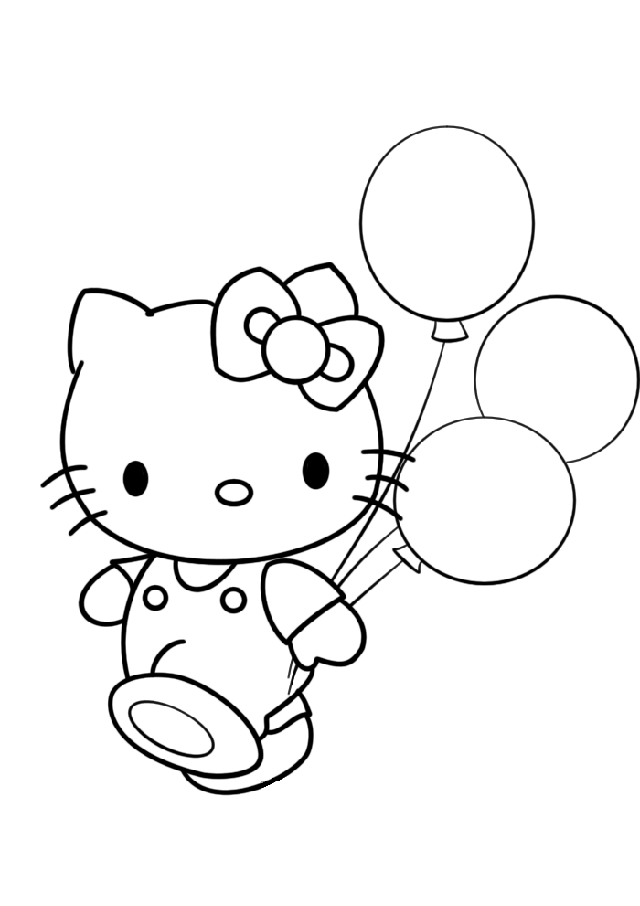 Hello kitty birthday coloring pages