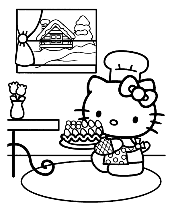 Hello kitty with birthday cake