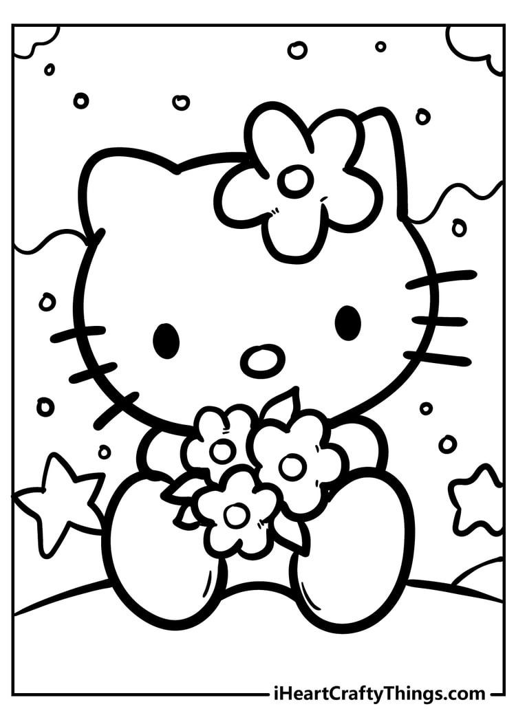 Hello kitty coloring pages free printables