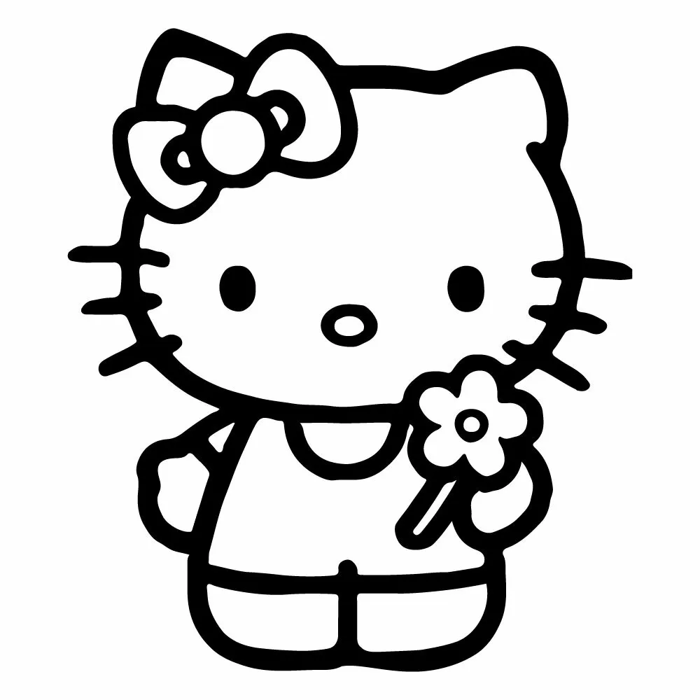 Hello kitty flower vinyl decal sticker car window laptop cat pretty girl