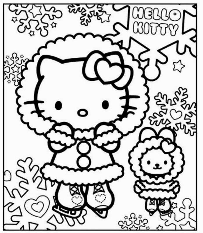 Hello kitty christmas coloring pages printable for free download