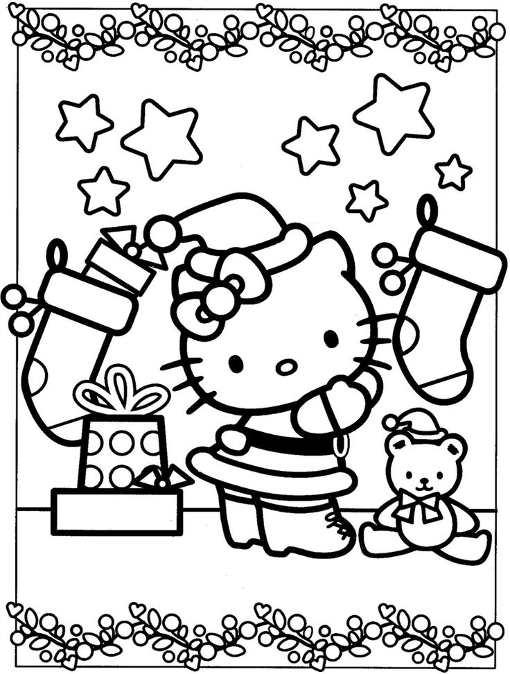 Hello kitty christmas coloring pages for kids hello kitty coloring cat coloring book hello kitty colouring pages