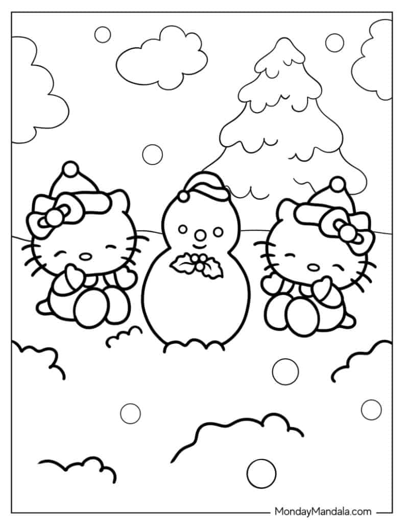 Hello kitty coloring pages free pdf printables