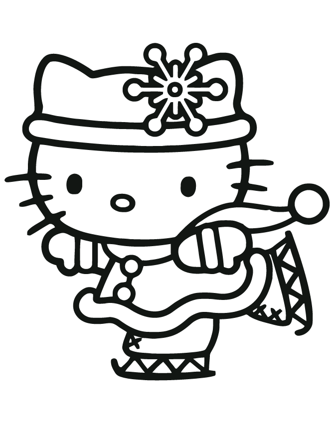 Hello kitty christmas coloring pages