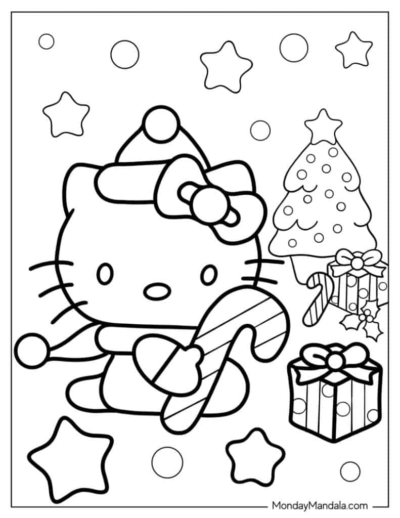 Hello kitty coloring pages free pdf printables