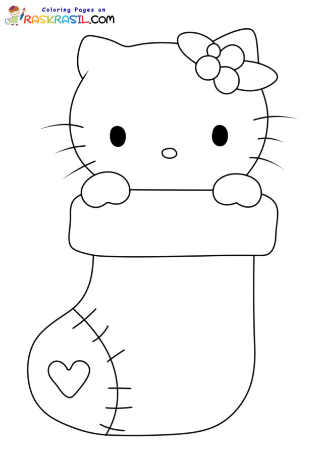 Hello kitty christmas coloring pages