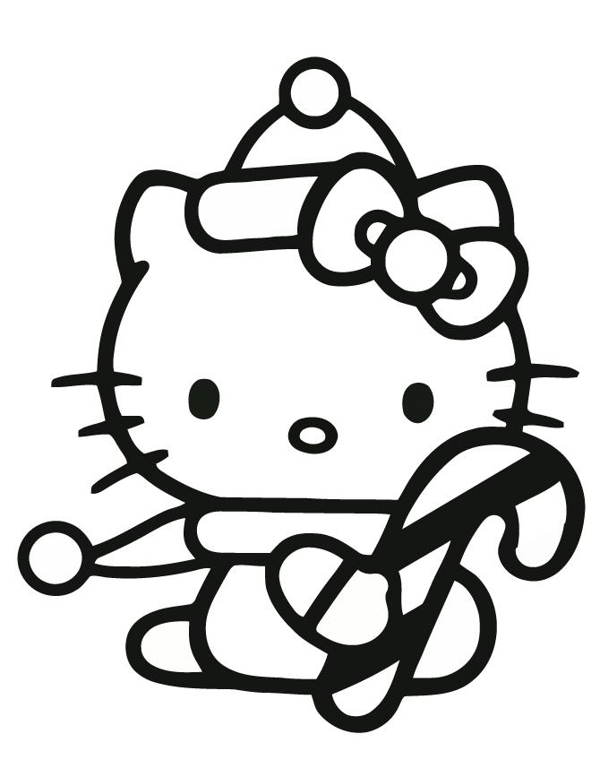 Hello kitty christmas coloring pages