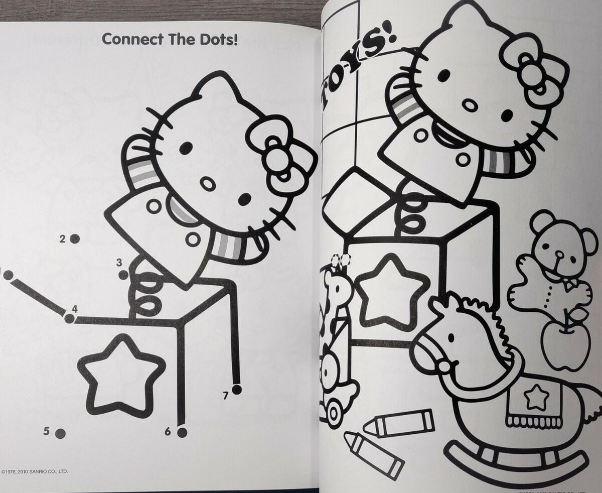 Hello kitty sanrio activity book pages of coloring fun new drawing