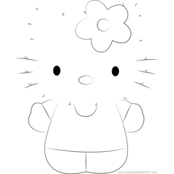 Hello kitty connect the dots worksheets printable for kids