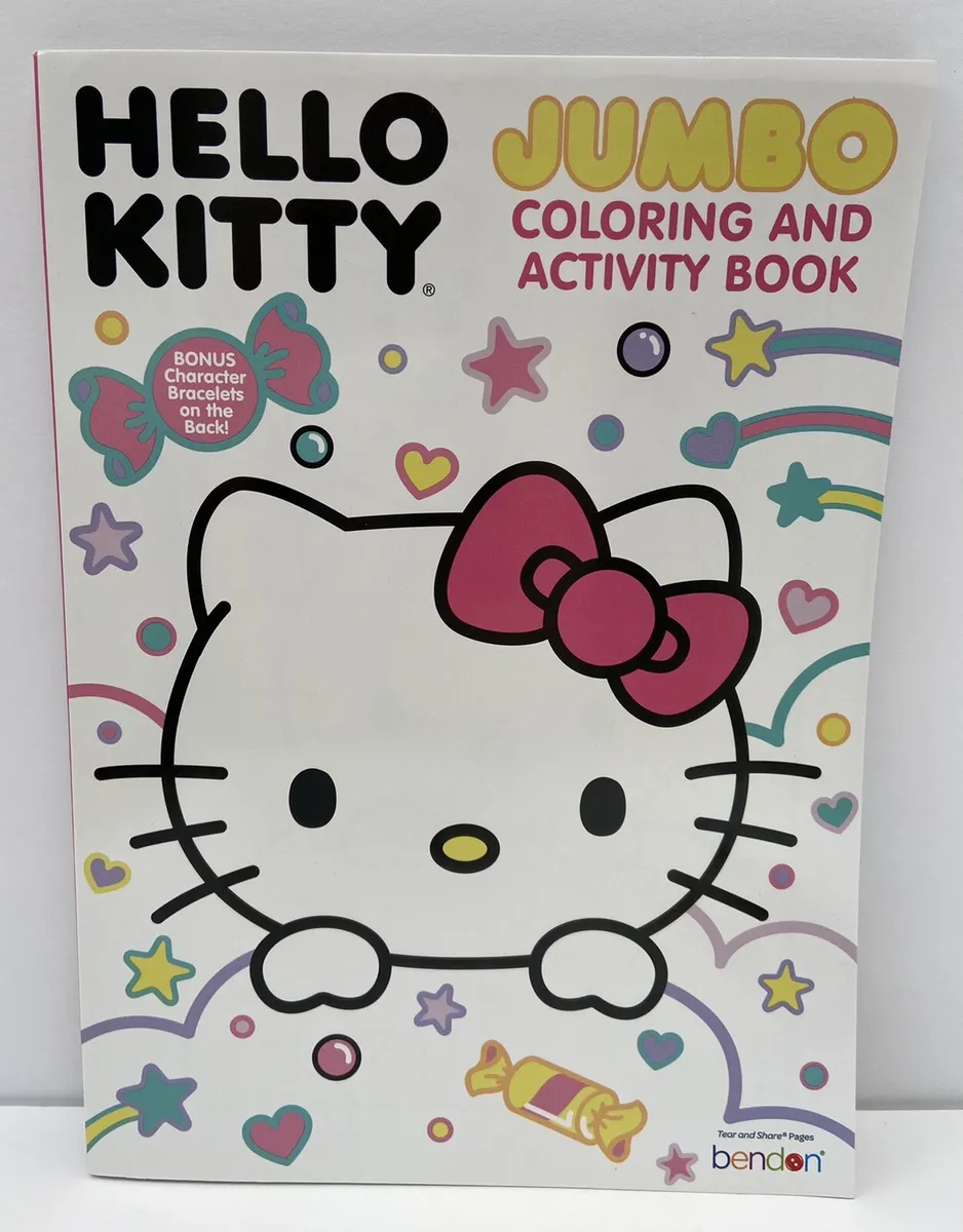 Pc hello kitty kid gift set jumbo coloring activity book glitter pearl crayons