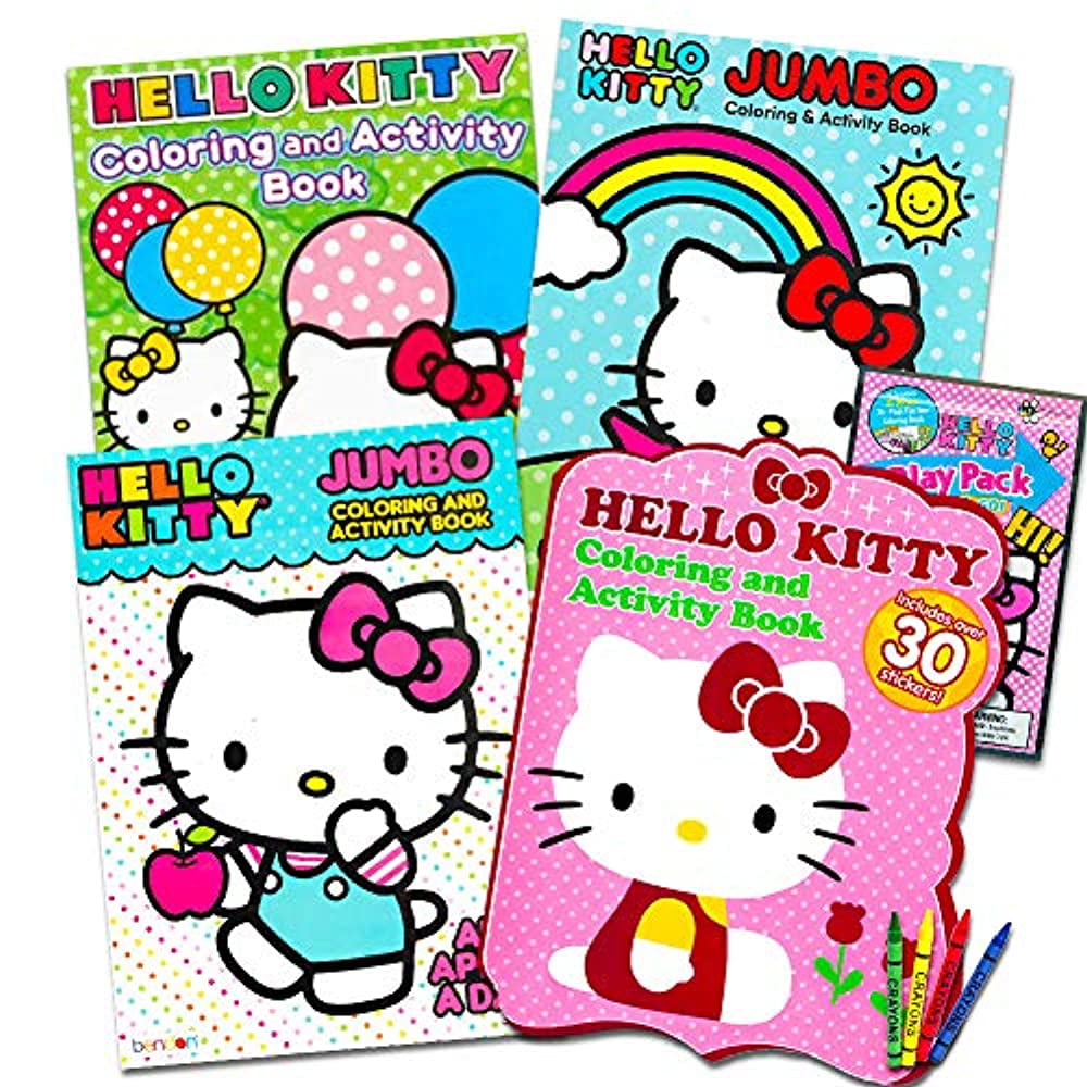 Hello kitty coloring activity book super set hello kitty coloring books crayons and over hello kitty stickers hello kitty party pack