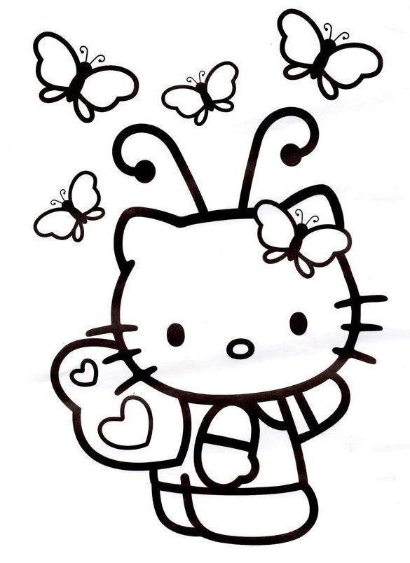 Butterflies hello kitty imagenes hello kitty para colorear dibujos fãciles