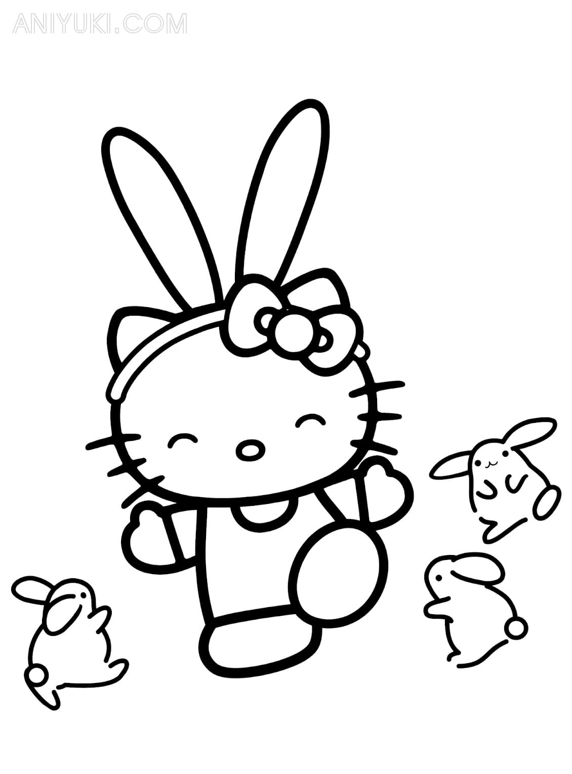 Hello kitty coloring pages