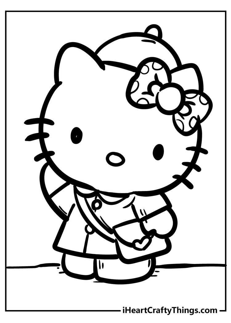 Hello kitty coloring pages free printables