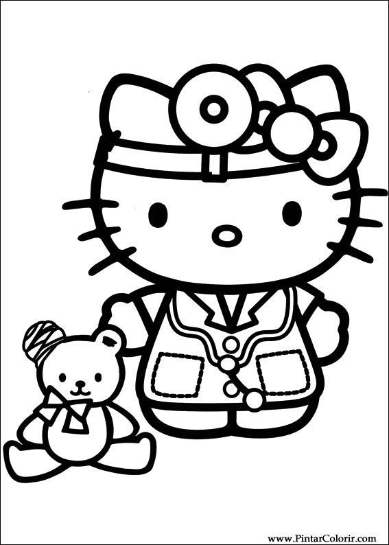 Drawings to paint colour hello kitty