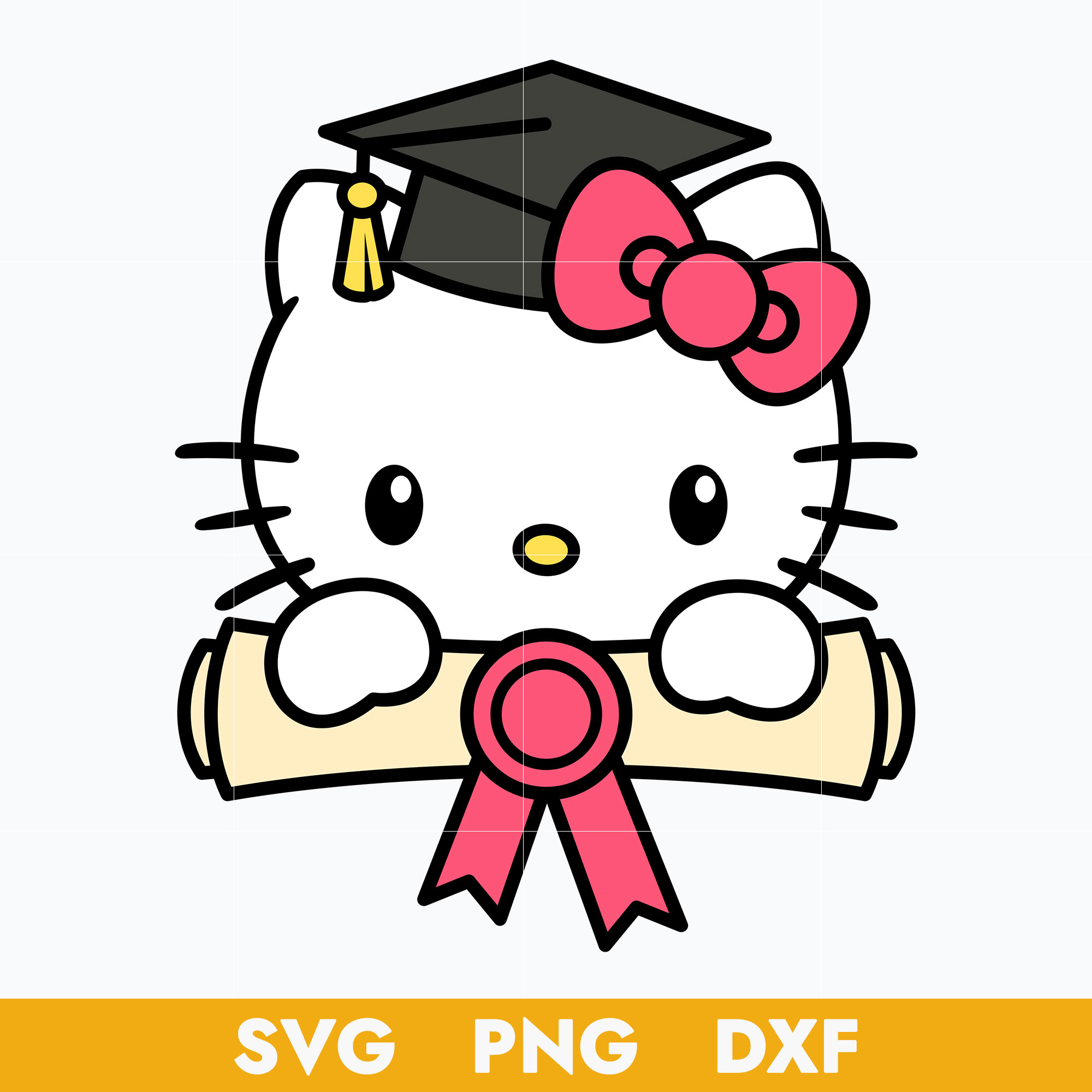 Hello kitty graduate svg hello kitty svg graduate svg car