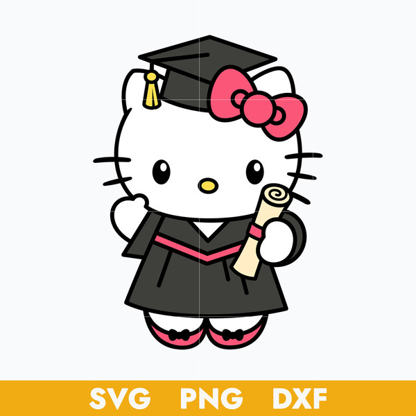 Graduate hello kitty svg hello kitty svg graduate svg car