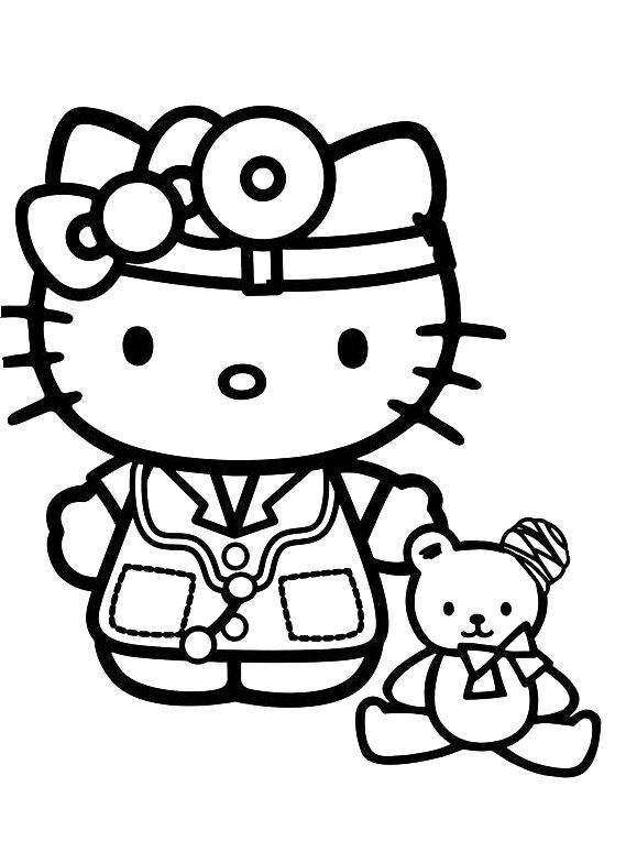 Hello kitty halloween coloring pages