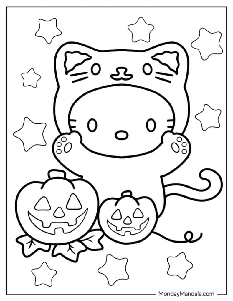 Hello kitty coloring pages free pdf printables