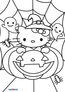 Free printable hello kitty christmas coloring pages for kids