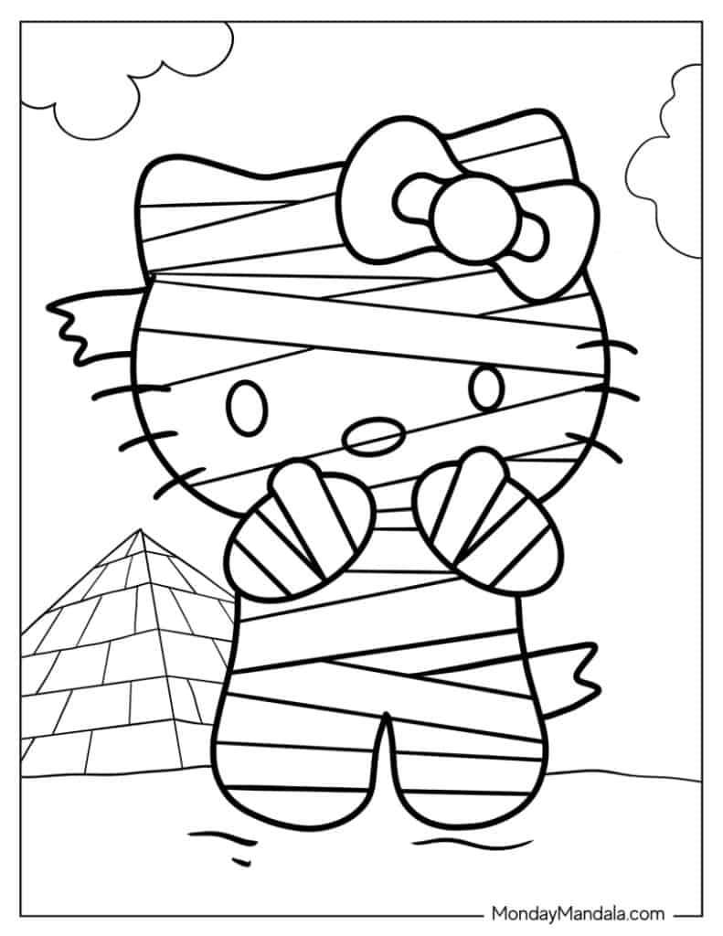 Hello kitty coloring pages free pdf printables