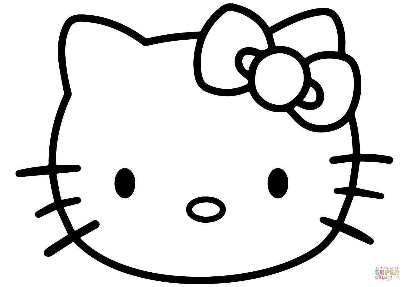 Hello kitty clip art black and white