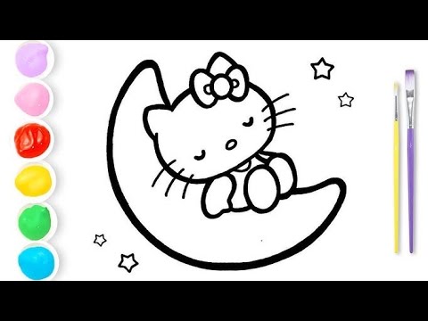 Coloring hello kitty painting and drawing for kids and toddlers coloringpages cute kitty