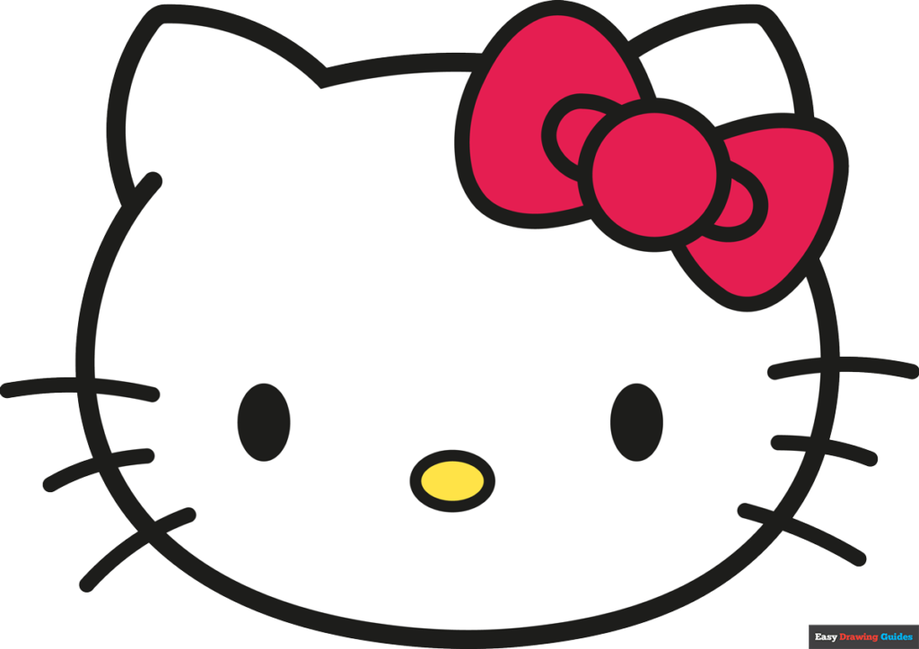 How to draw a hello kitty face