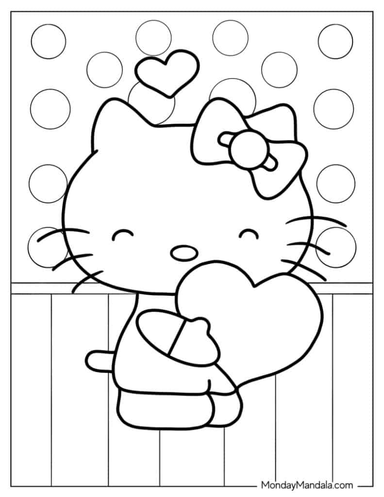 Hello kitty coloring pages free pdf printables