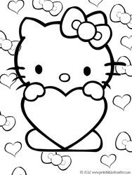 Hello kitty valentines coloring pages â printable treats