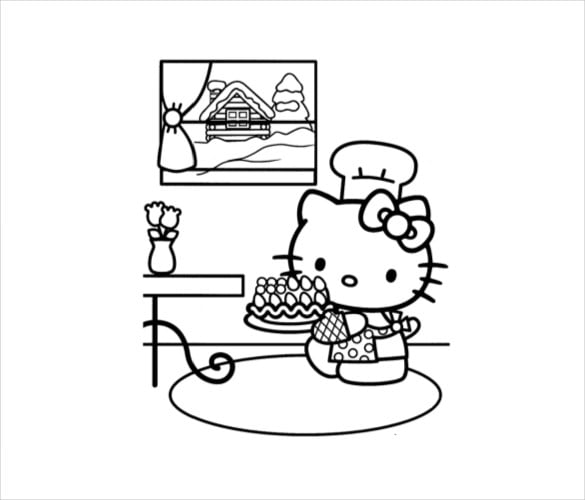 Hello kitty coloring page