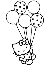 Hello kitty with camera coloring page