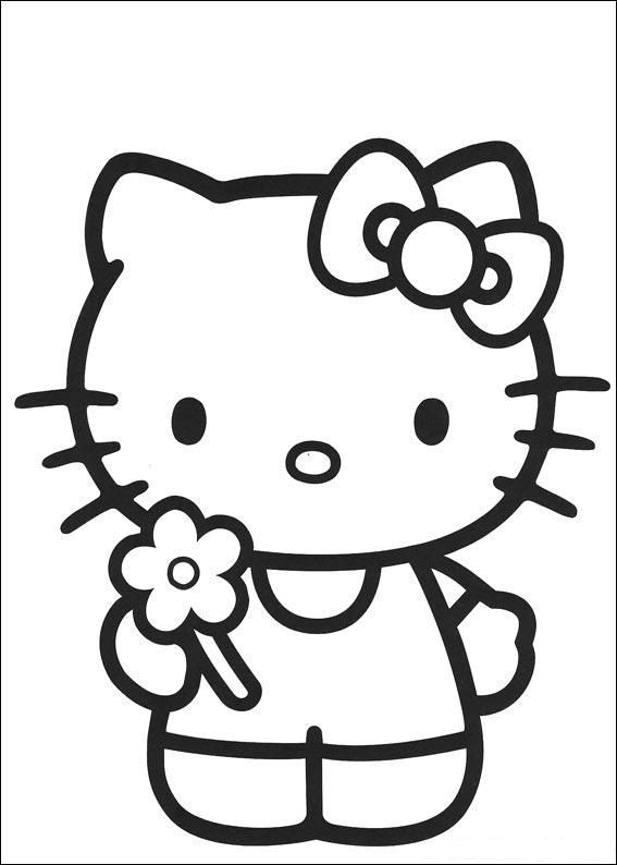 Holding flower image hello kitty desenho da hello kitty livro de colorir