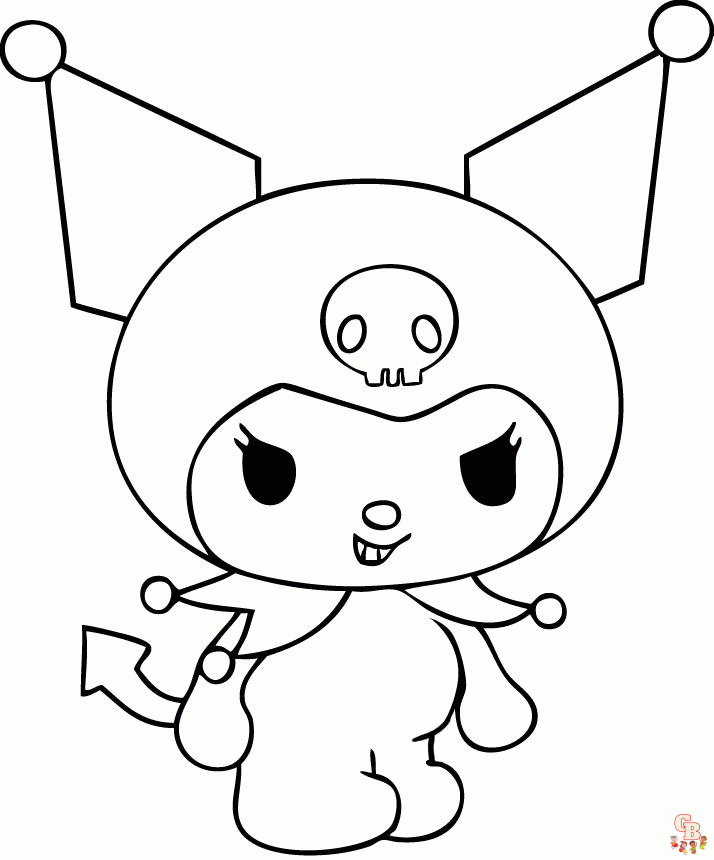 Printable kuromi coloring pages free and easy to print