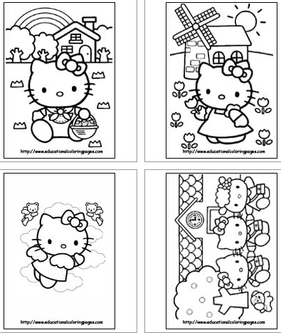Free hello kitty coloring pages