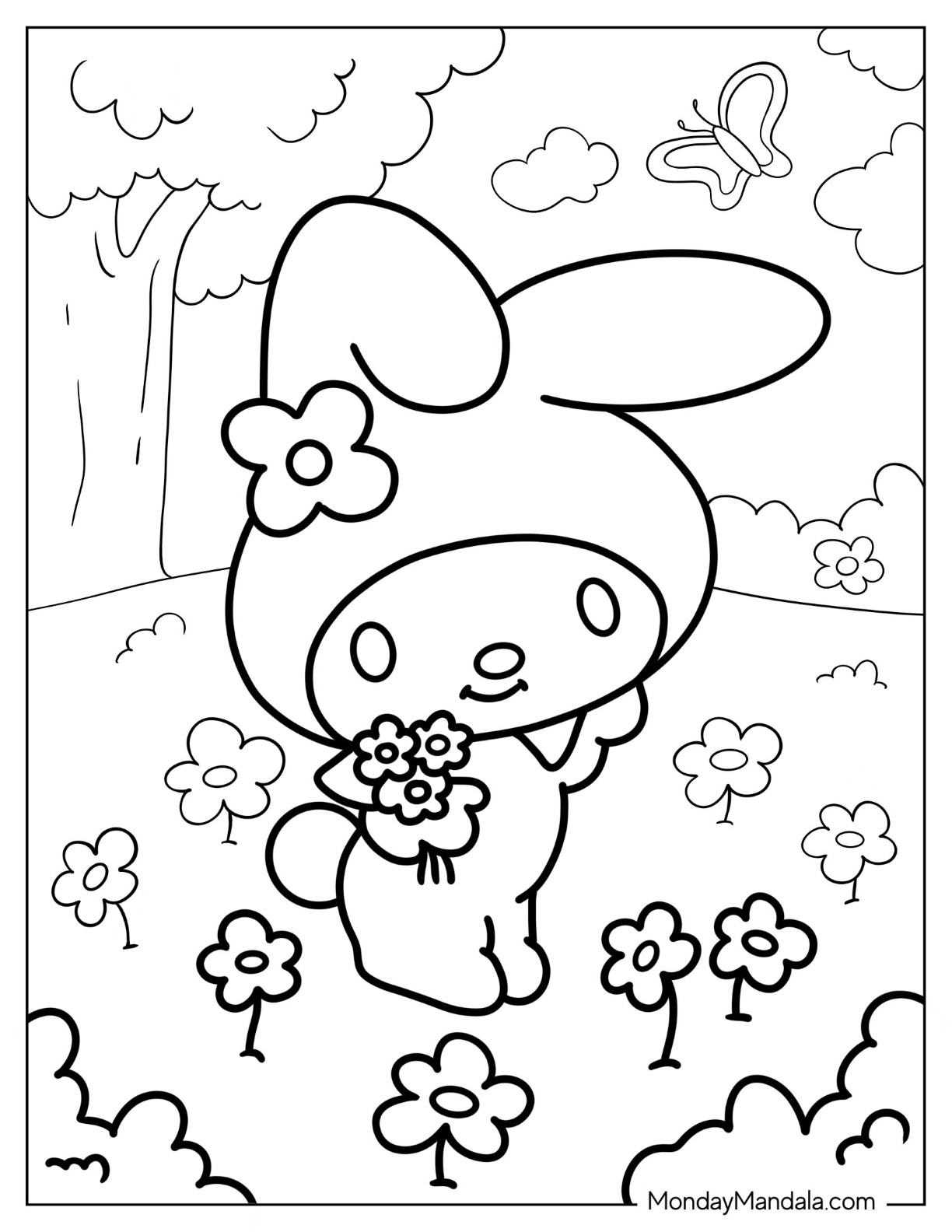 Sanrio coloring pages free pdf printables