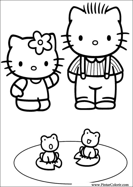 Drawings to paint colour hello kitty