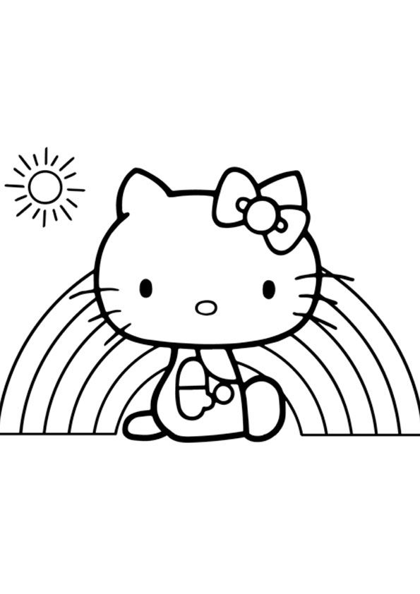 Hello kitty rabow colorg page cute colorg pages hello kitty unicorn colorg pages