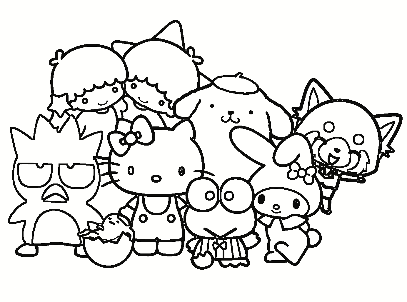 Sanrio characters coloring page