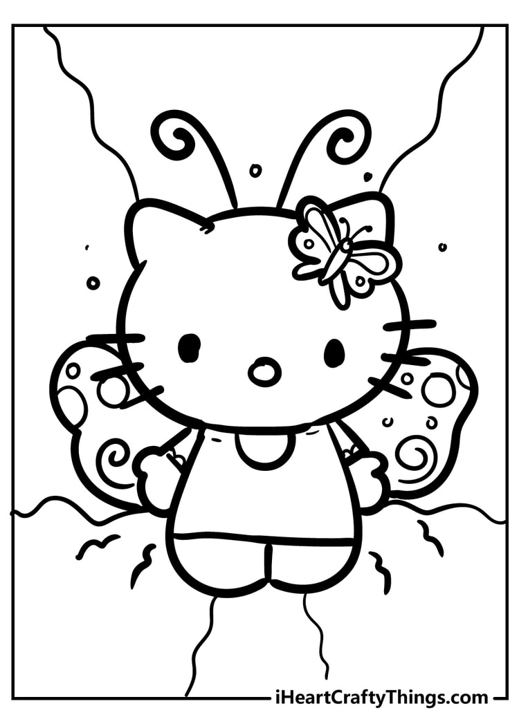 Hello kitty coloring pages free printables