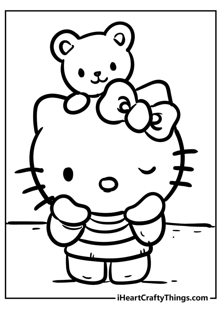 Hello kitty coloring pages free printables