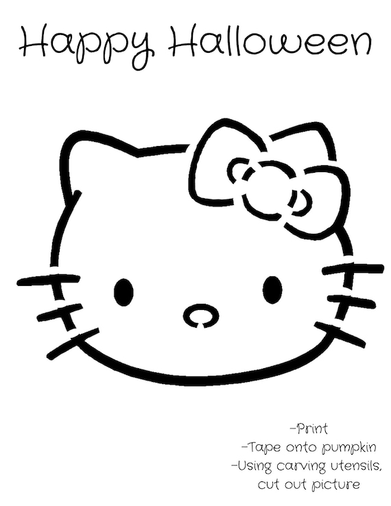 Kitty cat printable pumpkin carving stencil