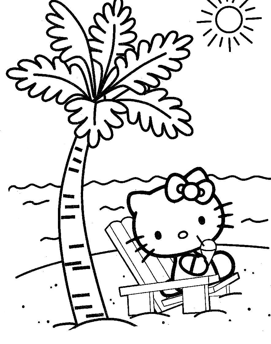 Hello kitty mermaid coloring pages