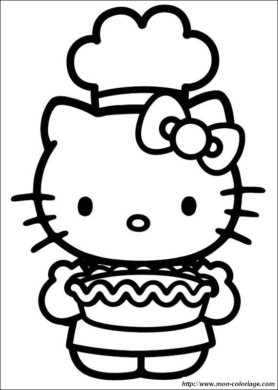 Coloring hello kitty page i made a cake to print out or color online