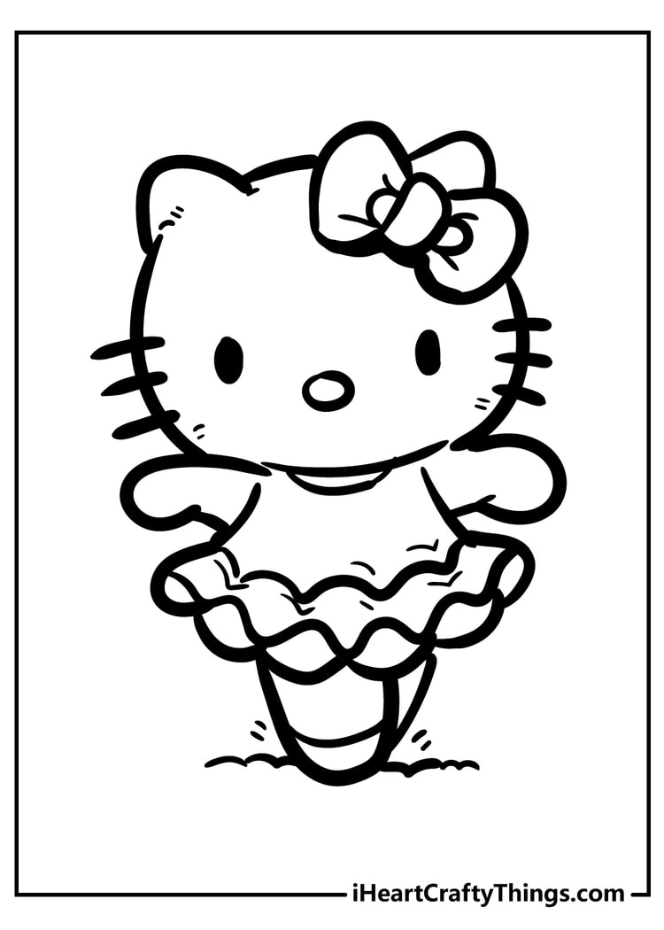 Hello kitty coloring pages free printables