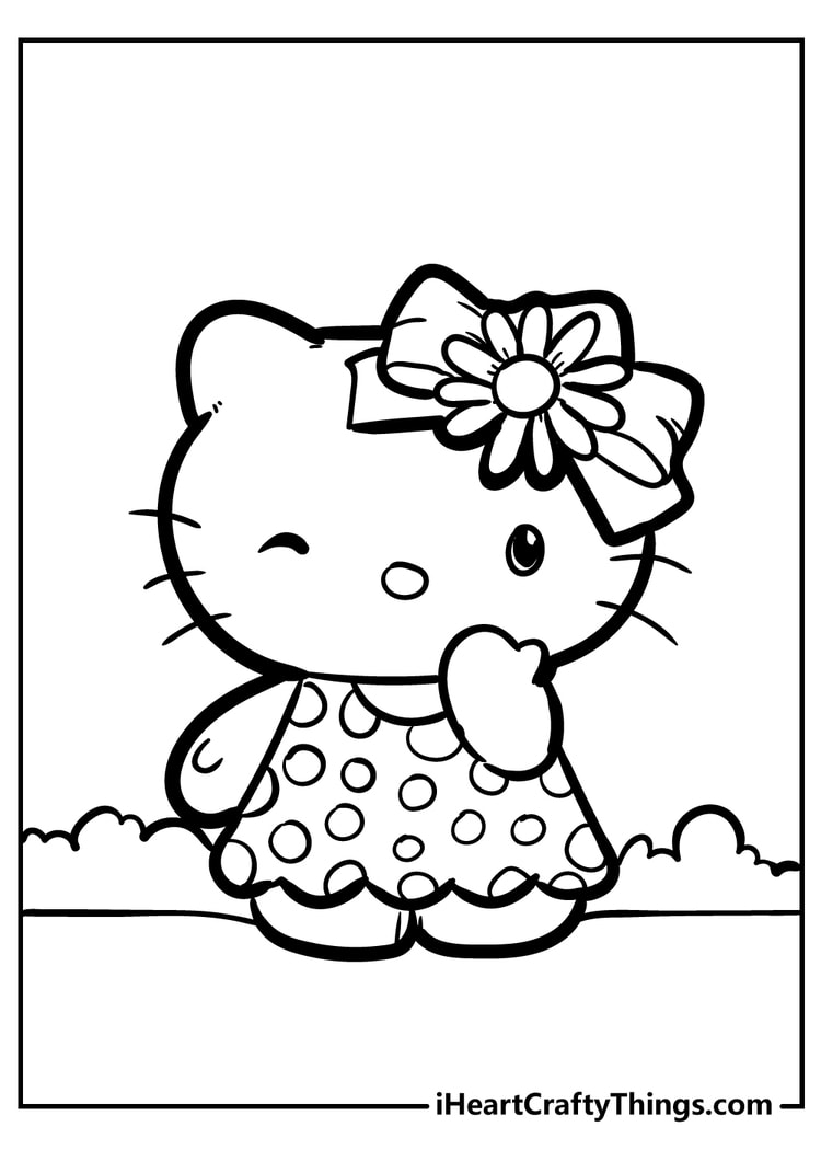 Hello kitty coloring pages free printables