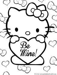 Hello kitty valentines coloring pages â printable treats